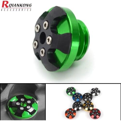 Motorcycle Aluminum Engine Oil Filter Cup Reservoir Plug Cover Screws For Kawasaki ER 6N ER6N 2006-2015 2014 2013 2012 2011 2010