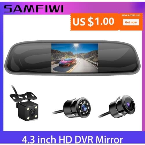 4.3 inch Car HD Rearview Mirror CCD Video Auto Parking Assistance LED Night Vision Reversing Rear View Camera Transparent glass