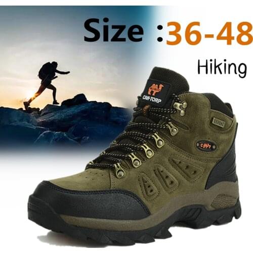 36-48 Autumn Winter Men Women Ankle Boots Leather Tactical Shoes Plus Anti-Skidding Classical Walking Footwear Free Shipping