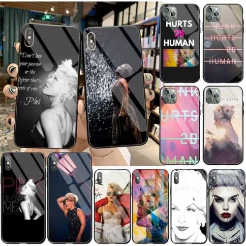 P!nk Pink Hurts 2b Human DIY Luxury Phone Case Tempered Glass For iPhone 11 Pro XR XS MAX 8 X 7 6S 6 Plus SE 2020 case