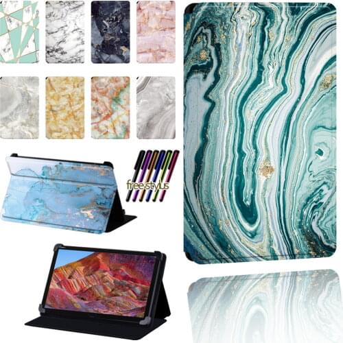 Tablet Case for Huawei MediaPad M1 / M2 / M3 / M5 /M6 Marble Series Pattern Anti-fall Adjustable Size Protective Cover