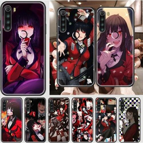 Anime Kakegurui Jabami Yumeko Phone case For Xiaomi Redmi Note 7 7A 8 8T 9 9A 9S K30 Pro Ultra black silicone bumper art
