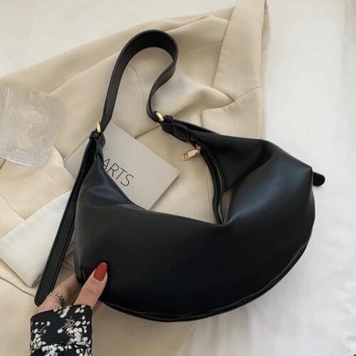 Black Soft Leather Shoulder Bags Woman Brand Designer Handbags Female Simple Crossbody Bags for Girl New Vintage Hobos Bag Sac