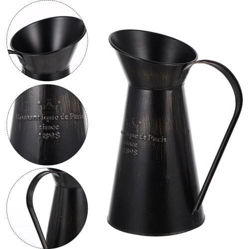 Rustic Plant Flower Arrangement Vase Home Living Room Iron Bucket Pot Flowerpot