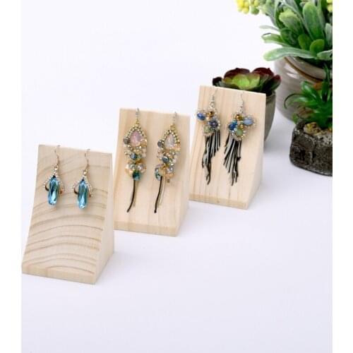 Wood Curve Shape Drop Earrings Display Holder Earrings Display Stand Jewelry Display