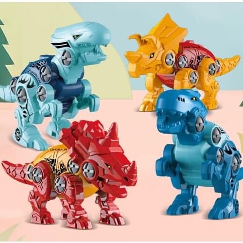 Children Dinosaur Toy Set Educational Designer Montessori Model Assembly Drill Puzzle Toys for Kid