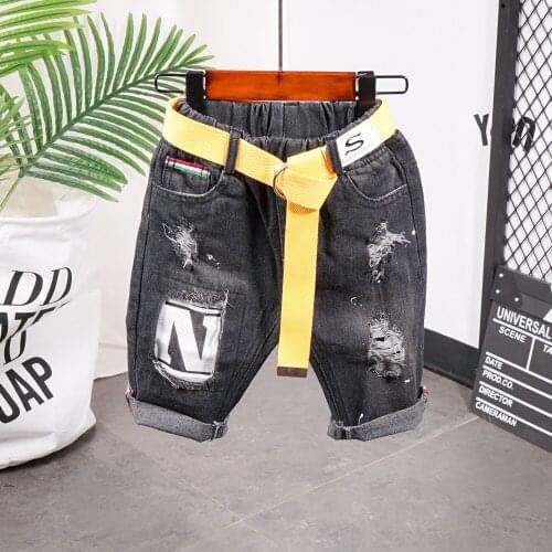 Children Boy Casual Clothing Pants Summer Kids Baby Boys Jeans Clothes Denim Shorts Pants Elastic Waist Short Trousers 2-7years