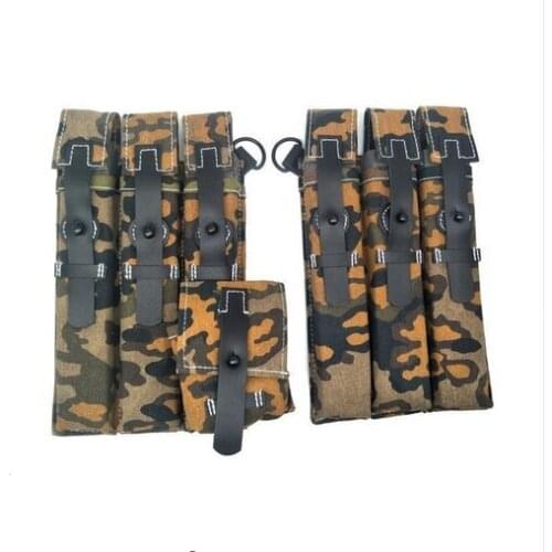 WWII WW2 GERMAN ELITE AUTUMN OAK CAMO HEER MP38 MP40 AMMO POUCH CANVAS WORLD WAR II SOLDIER MILITARY WAR REENACTMENTS EQUIPMENT