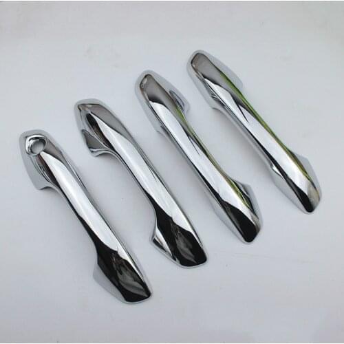 Chrome Carbon Fiber Door Handle Cover Trim Sticker Overlays For Kia Rio 4 X-line 2017 -2020 Styling Accessories