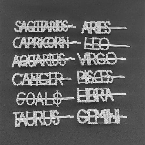 Crystal Rhinestone Headwear For Women Hair Clips Barrettes Constellation Hairpins Hairgrips Headwear Hair Styling Accessories