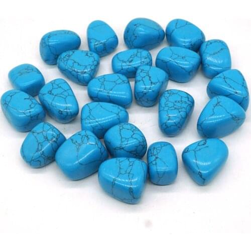 Bulk Tumbled Dyed Blue Turquoise Stone Polished Gemstone Supplies for Wicca, Reiki, Energy Crystal Healing