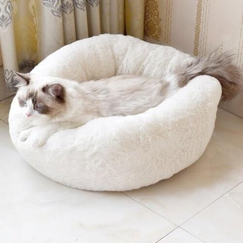 Round Dog Bed Warm Fleece Pet Mat Cat House Lounger Cushion Sofa for Small Medium Dogs Super Soft Winter Plush Pads Products