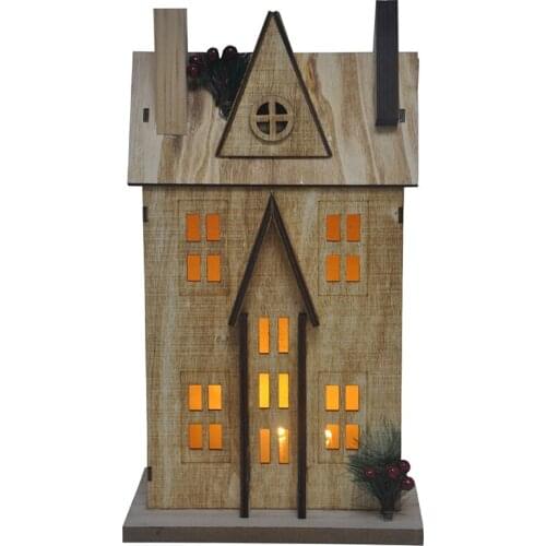 Small Wooden House Christmas Decoration Vintage