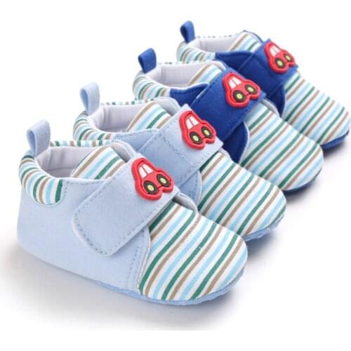 Anti-Slip Toddler Soft Soled First Walkers Winter Infant Shoes Baby Girls Boys Warm Casual Sneakers Cartoon Stripe Baby Shoes