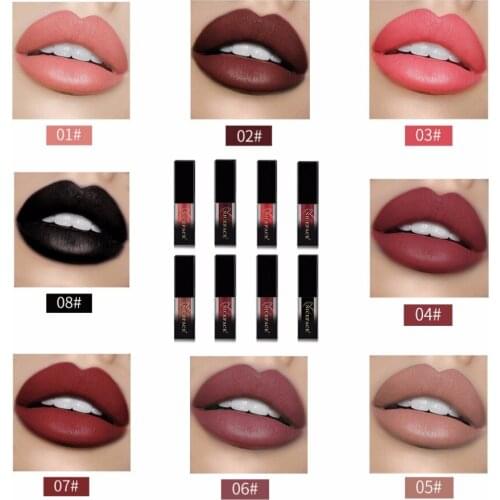 NICEFACE 18pcs/set Waterproof Matte Lip Gloss Lady Charm Sexy Red Colors Lip Smooth Long Lasting Liquid Lipsticks Lip Cosmetics