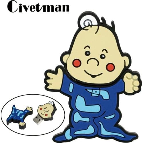 New Cartoon Infant Baby Child Pendrive 8GB 16GB 32GB 64GB 128GB 256GB USB 2.0 Flash Drive Memory Stick Pen Drive Cle USB Disk