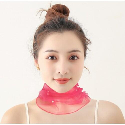 Spring Autumn Thin Fake Collar Neck Protection Decoration Pearl Gold Line Lace Variety Scarf Elegant Women Mesh Fake Collar