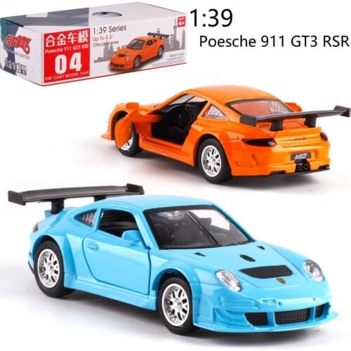 CAIPO 1:39 PorscheGT3 Alloy pull-back vehicle model Diecast Metal Model Car For Boy Toy Collection Friend Children Gift