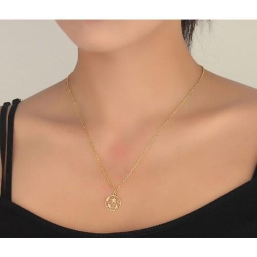 Stainless Steel Football Choker Necklaces for Girls Kids Trendy Soccer Pendant Ball Jewelry for Sport Fans