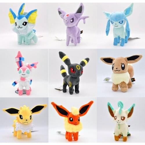 9Styles Eevee Plush Toys Vaporeon Glaceon Umbreon Flareon Jolteon Espeon Leafeon Sylveon Cartoon Animal Stuffed Peluche For Kids