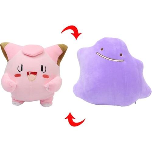 Pokemon 25CM Ditto Clefairy Inside-Out Cushion Plush Toys Cute Cartoon Soft Stuffed Dolls for Children Kids Gifts