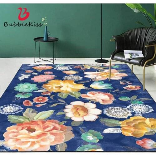 Bubble Kiss Home Living Room Decor Customized Carpets Nordic Style Flower Pattern Rugs Fashion Non-slip Sofa Table Floor Mat