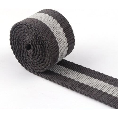 Belt Webbing 38mm Gray striped Ribbon Purse Strap Cotton sewing Bag Leash Pet collar DIY Bag strap Accessories