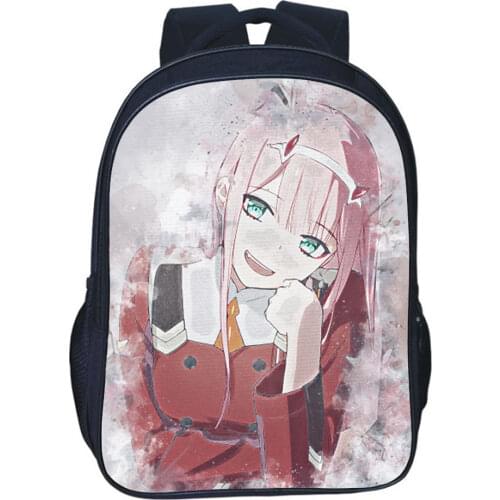 Darling In The Franxx Backpack Japan Anime ZERO TWO Bookbag Fashion Double Zipper Rucksack Children Bag Boy Girl Bags Mochila