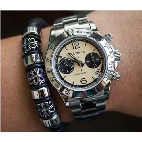 Sapphire Crystal 39mm PARNIS Japanese quartz movement mens watch Multi-function quartz watches 5Bar pa18-p8