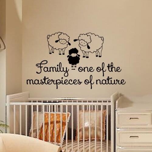 Family Wall Stickers Cartoon Sheep Home Decor Art Vinyl Removable Bedroom Wall Decal Kids Children Baby Nursery Rooms Decoratio