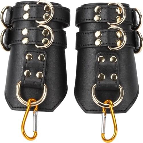 SM Sex Toys Adult Games PU Leather Retro Adjustable Handcuffs BDSM Sex Bondage Gear Restraints Slave Adult Sex Toys for Couples