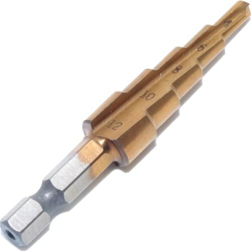 1pc 4-12mm HSS Titanium Coated Stepped Drill Bit Power Tools Carbide Core Drill Bit Set Wood Drilling Hot Sale