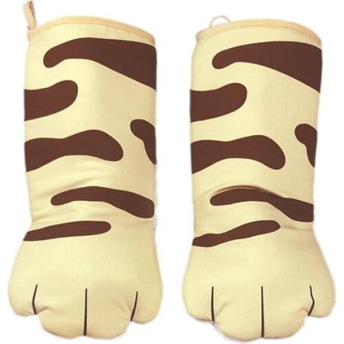 D Cartoon Animal Print Mitt Heat Insulation Oven Glove AntiScald Cotton Glove Perfect For Microwave Oven And Baking Gently