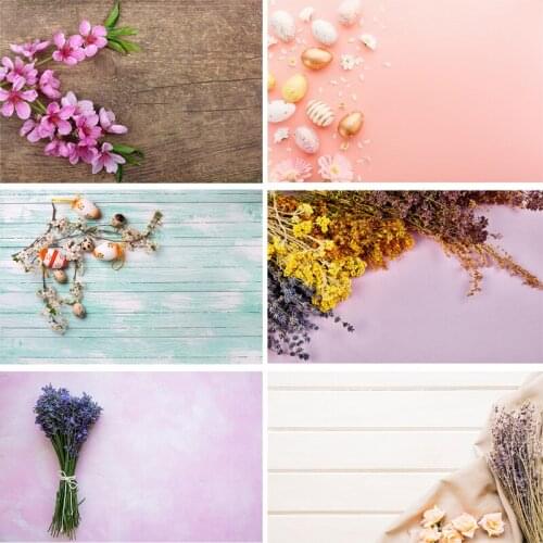 SHENGYONGBAO Vinyl Custom Photography Backdrops Prop Flower and Wooden Planks Theme Photography Background 191024ST-0002