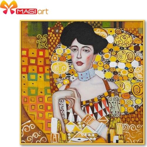 Cross stitch kits Embroidery needlework sets 11CT water soluble canvas patterns 14CT Full Portrait Fashionable lady -NCMP077