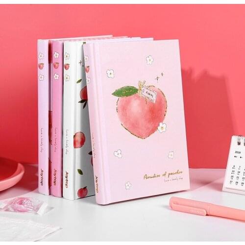 "Peach Bunny Hardcover" Journal Diary Cute Notebook Girls Notepad Study Planner Memo
