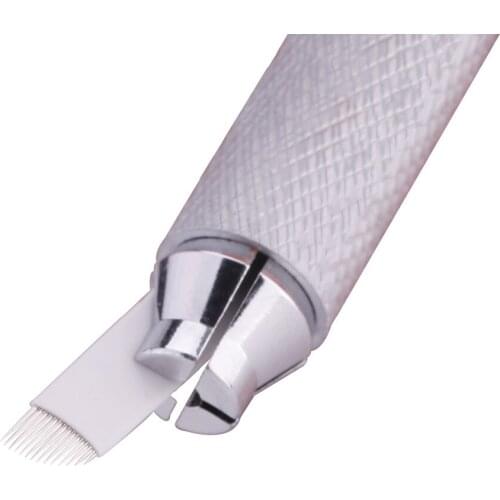 0.18 Sterilized Microblading Needle Flexible Angled Fill in 3D Eyebrows Semi Permanent Makeup Disposable Blade Natural looking