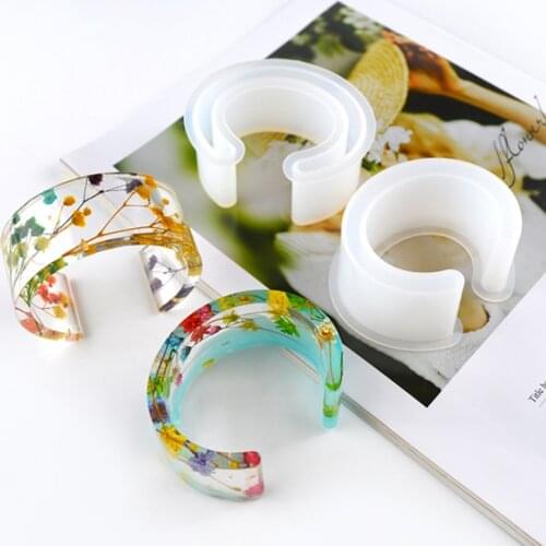 1 piece C-shaped bracelet silicone mold UV resin jewelry decoration accessories mold half-open type bracelet mold