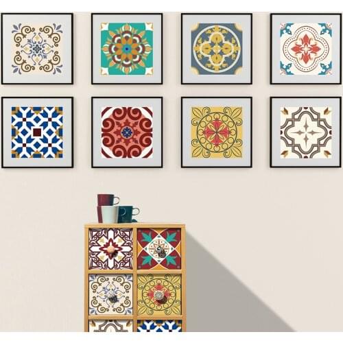 10pcs Tile cabinet stickers oil-proof waterproof self-adhesive tiles renovation stickers TV background wall stickers