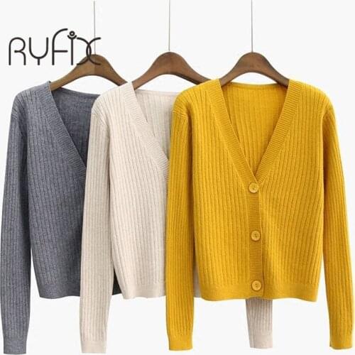 2021 Spring and Autumn Knitting Cardigan Women Sweaters Coat New Solid Fashion V-Neck Long Sleeve Knit Sweater Coat Tops BG175