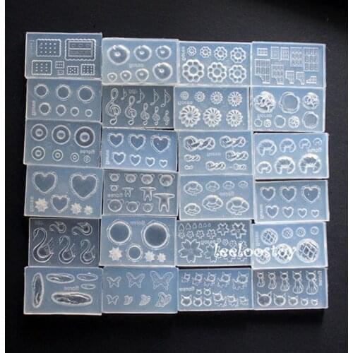 24Pcs Mini Size Food Doughnuts Bread Silicone Mold Flower Cat Heart Template Acrylic Gel Tools Resin Mold Jewelry Making