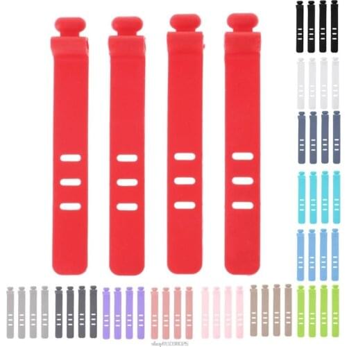 4PCS Silicone Data Wire Cable Organizer Tie Phones Cable Winder Finishing Buckle wholesales