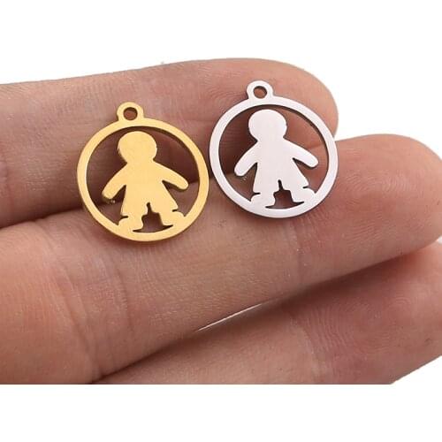 5pcs Family Chain Stainless Steel charms Pendant Necklace Parents and Children Necklaces Gold/steel Jewelry Gift Mom/Dad Twice