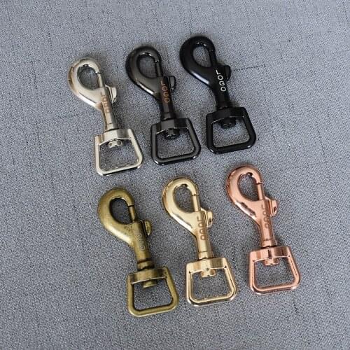 50 Pcs/Lot 15mm Metal Oval Zinc Alloy Snap Hook DIY Provide Laser Engraving Service Customize LOGO 7 Colour Part Accessories