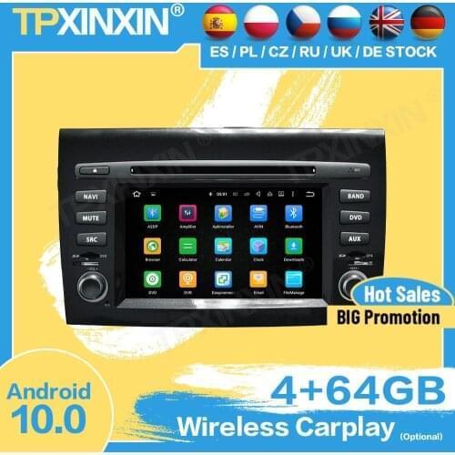 Car Radio Stereo Wireless Screen Recorder Android D For Fiat Bravo 2007 2008 2009 2010 2011 2012 GPS Player Auto Audio Head Unit