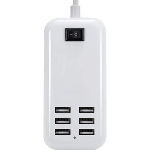 6 Ports Safe USB Charging Station US UK EU Plug Convenient Mobile Phone Charging 6-port USB Plug Socket Drop Shipping Wholesale