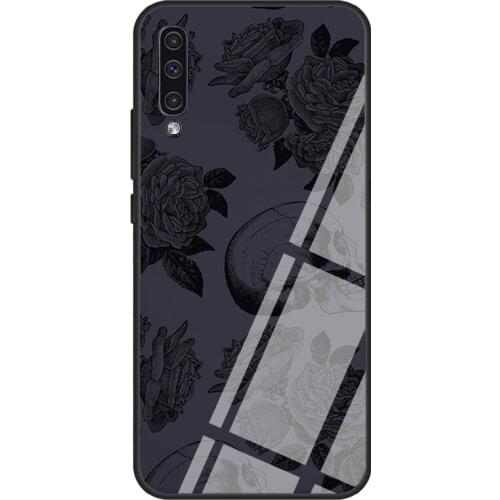 Skull And Roses Goth Girl Case For Samsung A72 A71 A51 A31 A40 A50 A70 A20e A21S A12 A32 A52 Tempered Glass Cover