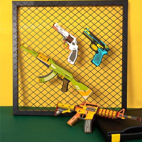 Kids wooden puzzle toys baby gun model kit Rifle Pistol revolver gun weapon Assembled Building Toy Combination Military Arms
