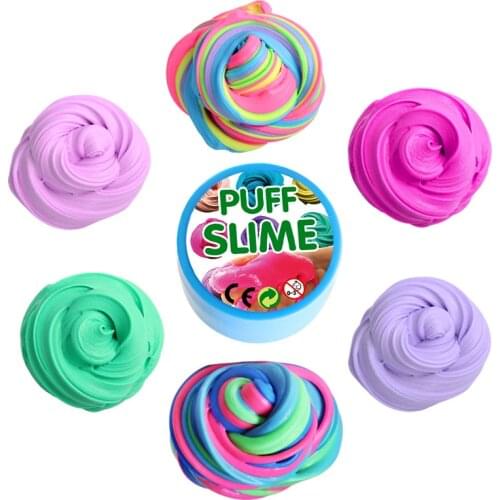 DIY Puffs Childrens Decompression Toys New Fashion Fluffy Floam Slime Scented Stress Relief No Borax Kids Toy Sludge for Kids