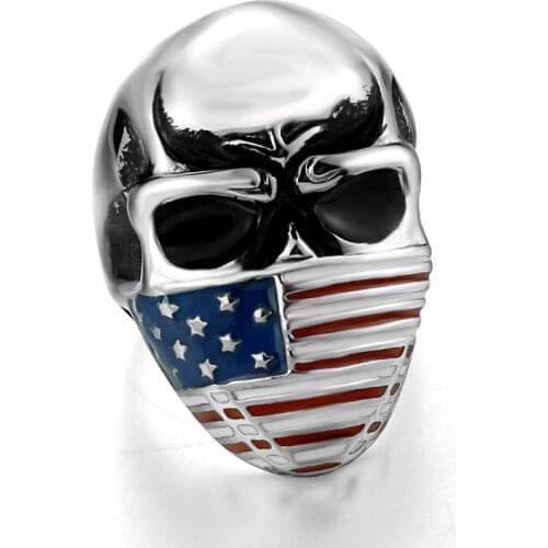 EDC Skull American Flag Self-defense Single Finger Buckle Ring Ladies Anti-wolf Mens Outdoor Finger Fist Ring Safety Tools